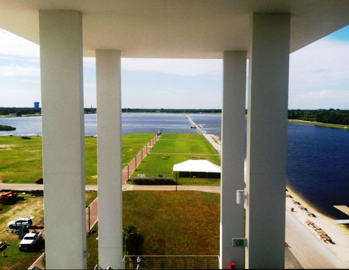 View of the course from the finish line tower
